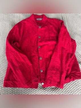 Vintage 80s/90s Red Embroidered Jacket